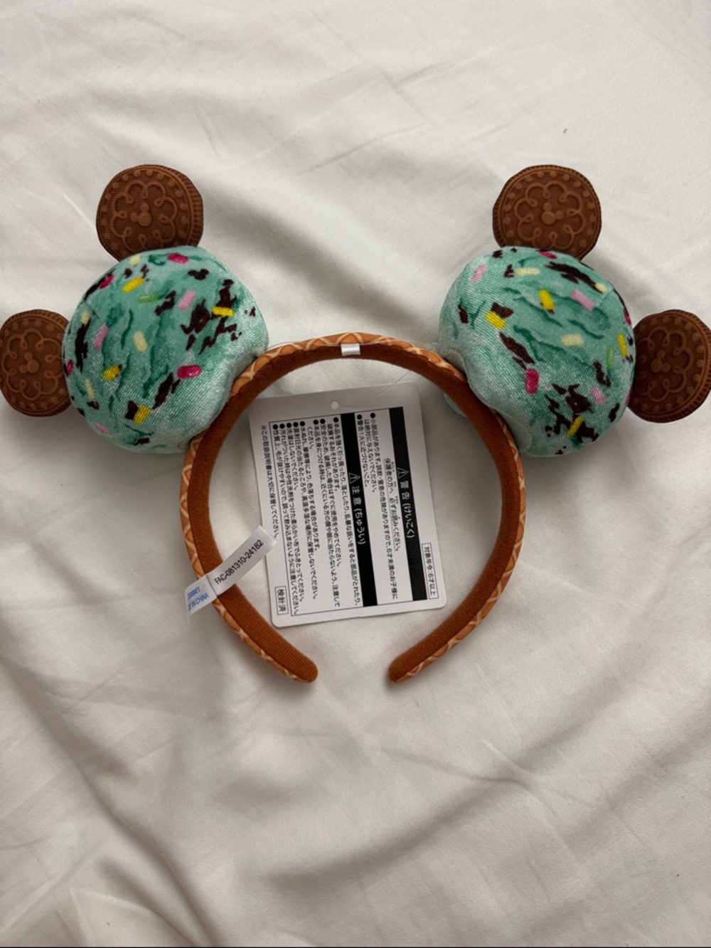 Disney Mickey Mouse Headband Mint Chocolate Ice Cream Tokyo Disneyland Japan NWT